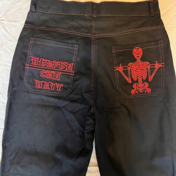 Men's Trendy Embroidered Skull Straight Pants - Picture 4 of 6